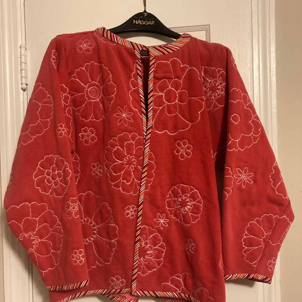 Handmade Coral Floral Jacket